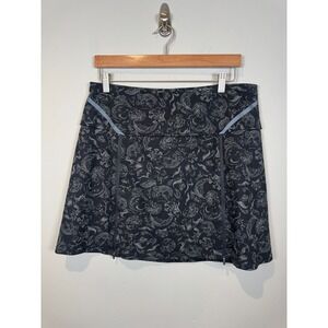 Title Nine Skirt Down Low‎ Velo Women Size Large Black Gray Paisley Reflective